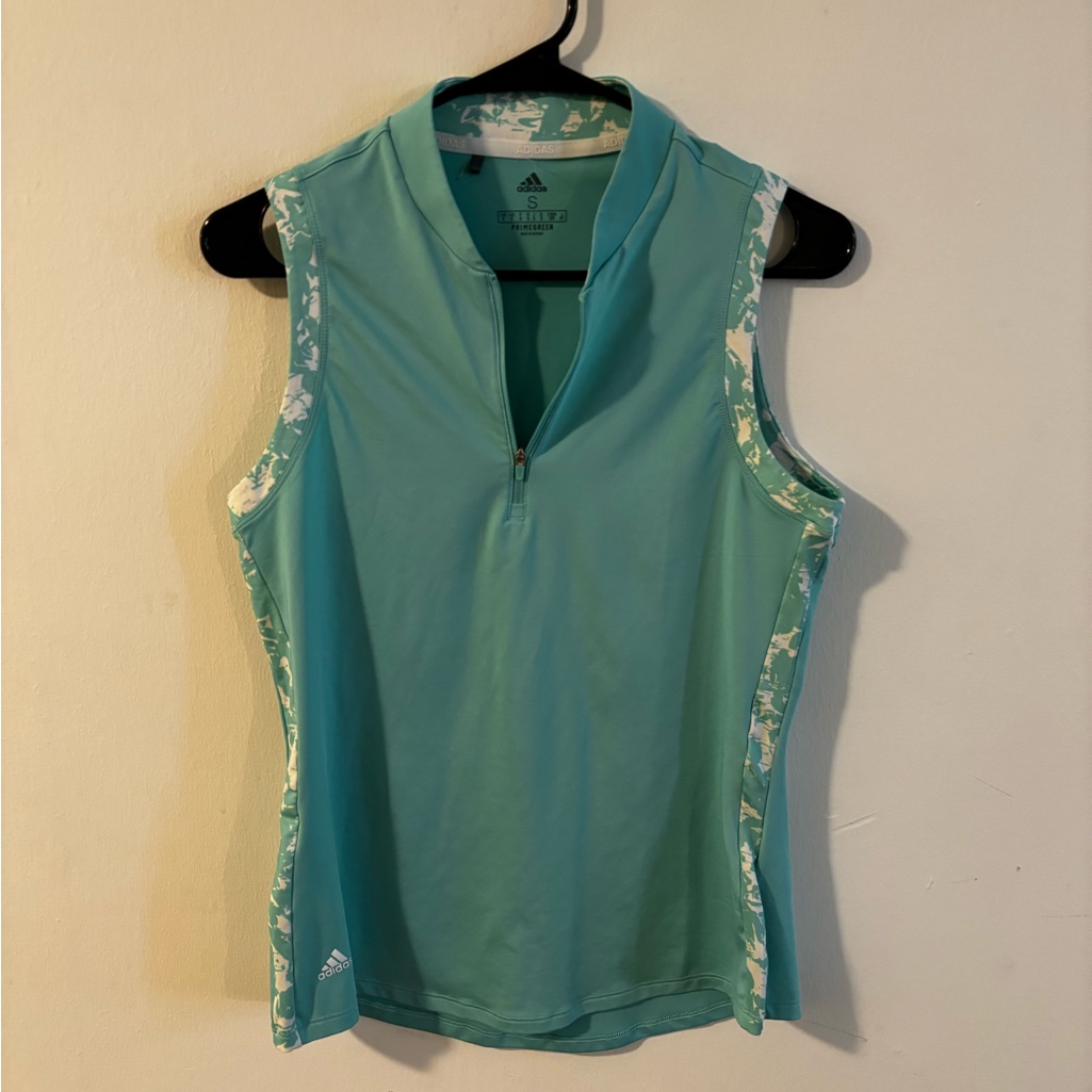 Adidas Primegreen Womens Sleeveless Golf Shirt  Mint Green